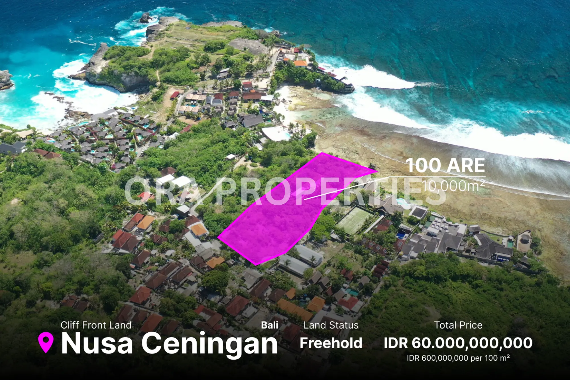 Nusa Ceningan Cliff Front Land